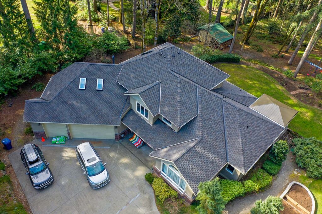 New Composite Asphalt Shingles Roof In Woodinville Washington Three