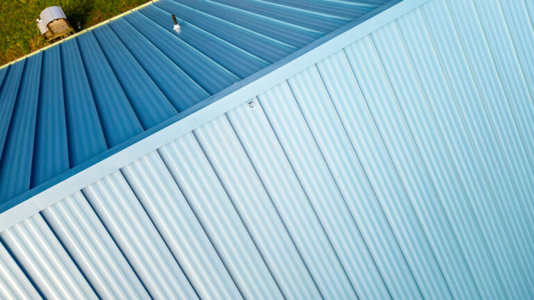 Overhead Close up View of a Home with a New Metal Roof in Duvall, Washington