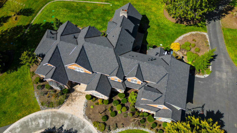 Overhead View of Home with Composite Asphalt Shingle Roof in Issaquah, Washington