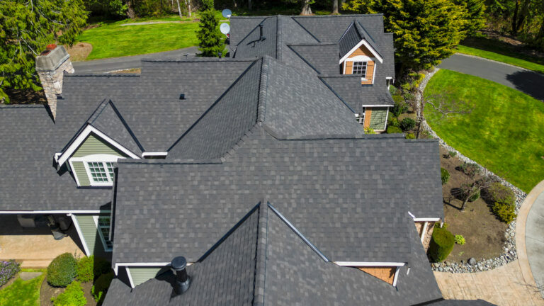 Close up View of Home with Composite Asphalt Shingle Roof in Issaquah, Washington