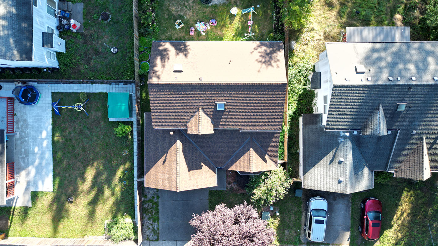 Overhead view of the home with Composite Asphalt Shingle Roof in Kent, Washington