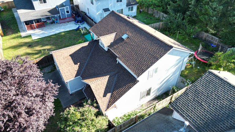 Aerial view of the Composite Asphalt Shingle Roof in Kent, Washington