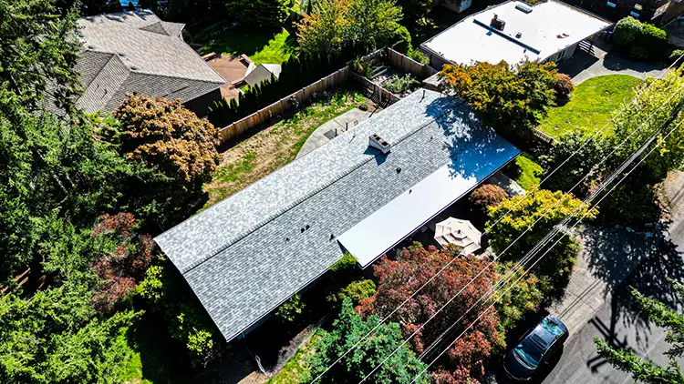 TPO Flat with Composite Asphalt Shingles Roof in Bellevue, Washington